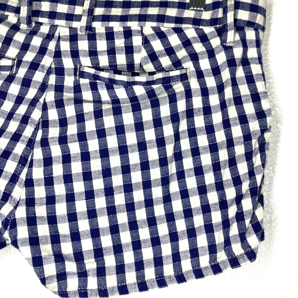 Lucky Brand Shorts Dispatcher Gingham 29 Navy Cotton Linen - Picture 12 of 16